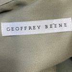 Geoffrey Beene Green Satin Long Sleeve Collared Button Down Midi Shirt Dress M Photo 3