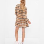 Gap Women's Soft Cotton Brown Plaid Tiered‎ Mini Dress Small Photo 2
