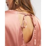 ASOS Design Dusky Rose Satin Tiered Trapeze Mini Smock Dress 2 Photo 3