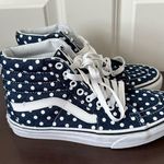 Vans High Top Blue Denim White Polka Dot Skate Shoes Sneakers Womens 7.5 Mens 6 Photo 0