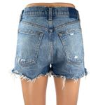 Abercrombie & Fitch Blue Distressed Frayed High Waist Denim Jeans Mom Shorts 25 Photo 2