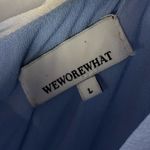 We Wore What  Ronnie Ruched Blue Powder Cloud Print Mini Dress L Photo 6