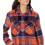 BLANKNYC Plaid Jacket Shacket Womens XS Orange Black Preppy Boho Casual Classic Photo 1