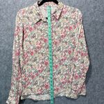 Big Dart Y2K Floral Button Up Blouse Women's US 6–8 Long Sleeve Viscose‎ Shirt Pink Photo 4
