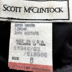 Vintage Scott McClintock Velvet Midi Dress Bow Applique Long Sleeve Black 8 Photo 3