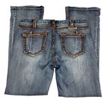 Cowgirl Tuff Co. Gold Dust Embroidered Sequin Trim Boot Cut Jeans Size 32x31 Blue Photo 3