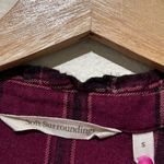 Soft Surroundings  Plaid Ruffle Shirt Womens Size S Flannel Soft Knit Top‎ Berry Photo 7