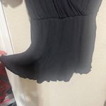 Black Gauzy Romper Boho short colorful embroidery sz L Baha Peruvian long sleeve Size L Photo 2