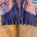 Anthropologie Sleeping On Snow Purple Rose Print Cardigan Size S Photo 4