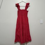 Hill House  Ellie Nap Midi Smocked Dress in Pink Size Medium Photo 5