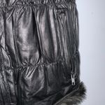 Bagatelle Black Faux Fur Faux Leather Reversible Vest Pockets Medium Like New Photo 11