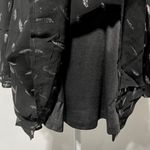 Band Of The Free New  Metallic Chiffon Bell Sleeve Mini Dress Black Silver Medium Photo 11