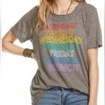 Chaser Days of the Week Sunday Brunch Gray Short Sleeve Burnout Tee Photo 0