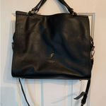 Fiorelli Women Black Pebbled Leather Shoulder Bag 3 Compartments Gold Chain 13x1 Black Photo 0