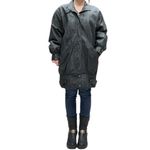 wilson's leather Vintage  Black Long Bomber Jacket Medium Fit Biker Style Photo 5