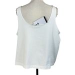 Nike  X-Large Tank Top Loose Fit Stretch Scoop Neck Pleated Sleeveless White New Photo 5