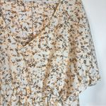 SheIn  Curve Ivory Floral Peplum Blouse Short Sleeves Sz 1X XC Photo 3