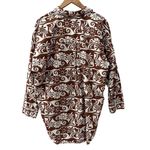 Anthropologie ‎ Poplin Long-Sleeve Button-down Oversized Printed Top Size Small Photo 4