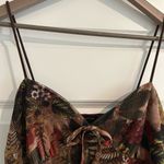 Urban Outfitters Elodie Floral Mesh Mini Dress Brown Green Size M Photo 2