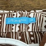 J. McLaughlin  Britt Blouse XS NWT $178 100% Linen Collar Button Gauzy Geo Brown Photo 3