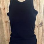 Ribbed Thick Strap Low Cut Tight Slim Fitted Sporty Workout Tank Tops Sz S Black Photo 3