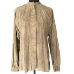 Vintage Western Italian Genuine Lamb Skin Leather Blouse Button Photo 9