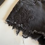 American Eagle Hi-Rise Shortie Black Lace Detailed Denim Shorts Size 0 Photo 6