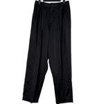 ZARA  Wide Leg High Rise Satin Trouser Dress Pant Belt Loops Pockets M Black Photo 11