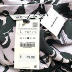 ZARA "Dita" Satin Effect Ruched Print Mini Dress in Purple/Black Photo 11