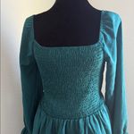 Elegant Teal Long Sleeve Dress Green Size L Photo 7