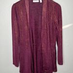 Susan Graver  Womens Burgundy Two-Piece Liquid Knit Set Tank and Cardigan S Photo 7