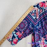 Single floral print‎ three quarter sleeve sheath dress wrap front, size 1X Purple Photo 8