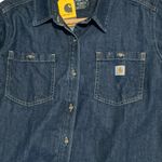 Carhartt Relaxed Fit Denim Overshirt XL 25” p2p Dark Denim $70 Retail NWT Photo 5