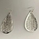 Teardrop Filigree Cutout Drop Dangle Earrings Photo 2