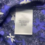 Banana Republic EUC Black Blue White Floral Ruffle Racerback Flowy Tank Size S Photo 4