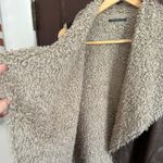 VELVET by GRAHAM & SPENCER | Faux Shearling Sherpa Drape Front Vest | Size Small Brown Photo 3