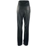 ZARA Women's Black Leather High Waisted Straight Leg Split Hem Trousers Pants 6 Photo 2