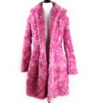 Vintage 90s Bubblegum Pink Faux Fur Coat, Cheetah Leopard Lining S / M Size M Photo 1