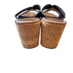 Sam Edelman 10M Sandals Remini Leather Wedge Cork Shoes Women Black Photo 2