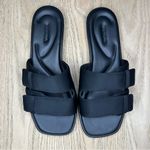 Vince  Rhode Black Nylon Leather Double Strap Slide Sandals Women’s Size 7.5 Photo 1