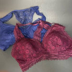 Victoria's Secret Lot Of Two Victoria’s Secret Padded Racerback Lace Bralettes Racerback Sz Small Photo 0