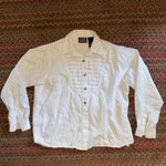 VTG WHITE WESTERN PLEATED CONCHO BUTTON DOWN SHIRT Size M Photo 5