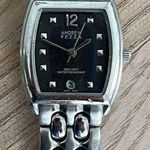 Andrew Fezza Ladies Watch Stainless Bracelet and Case Black Dial Date Window Photo 2