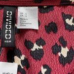 Divided Dress Red Burgundy Animal Print V-Neck Long Sleeve Wrap Dress Size 6 NEW Photo 3