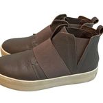 JSlides J/SLIDES Holland Sneaker High Top Slip On Platform Leather Comfort Taupe Size 8M Photo 2