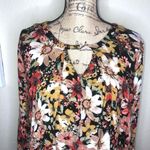 JODIFL Long Sleeve Boho Style, Hi Lo Multi Color Floral Tunic/Mini Dress Size M Photo 1
