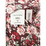 Soho New York & Company Women's Floral Split V-neck 3-Button Blouse Red Medium Photo 6