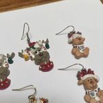 Lot Of 4 Dangle Drop Pierced Earrings Christmas Holiday Reindeer, Angel Photo 5