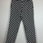 Talbots Hampshire Ankle Pants Women's 2P Black White Jacquard Butterfly Straight Photo 1