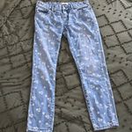 Free People Women's Size 26 Floral Print Skinny Leg Crop Jeans Light Wash Photo 0